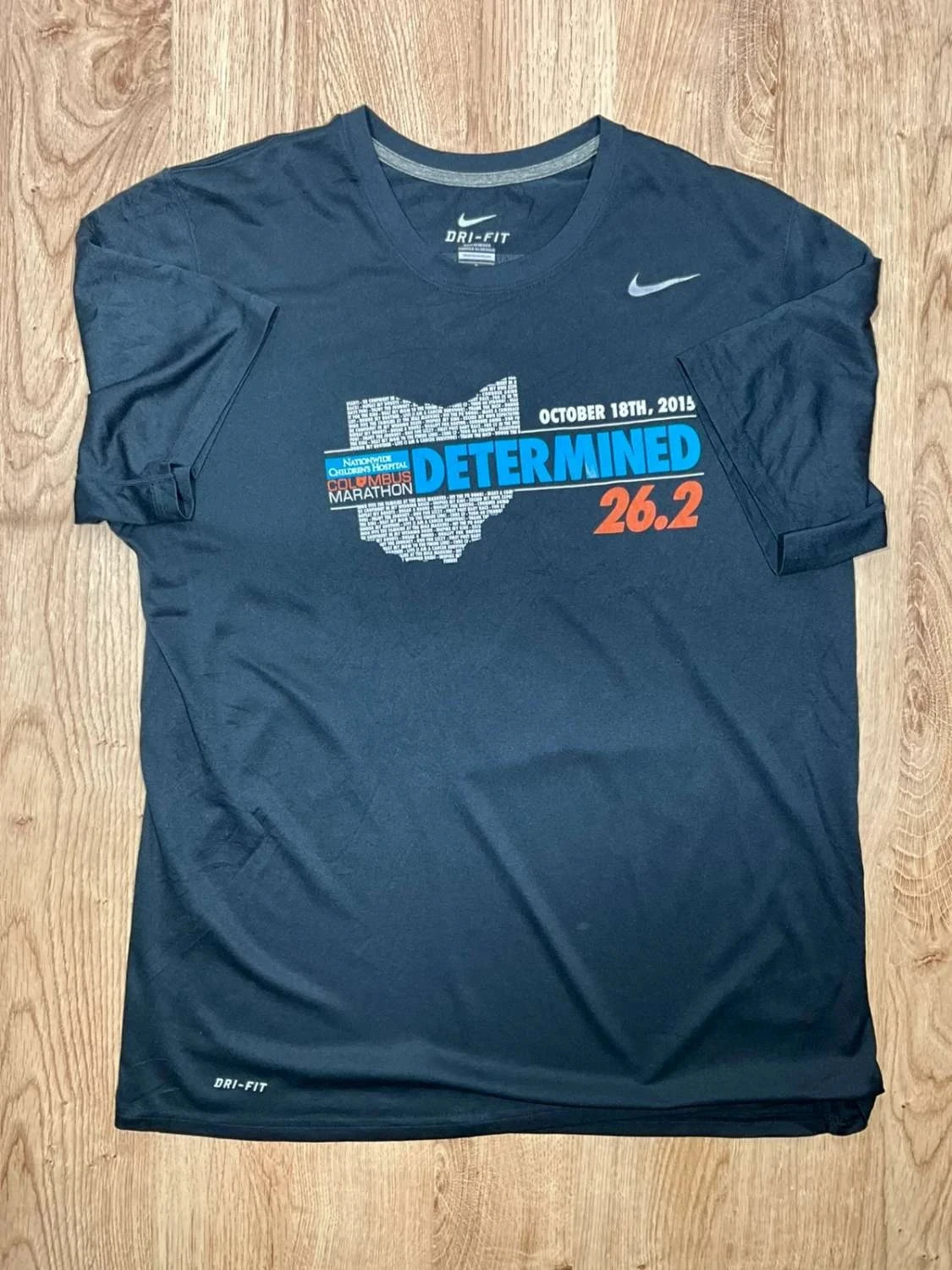 T-shirt Nike Dri-Fit Columbus Marathon Homme L Vintage Noir – photo 2